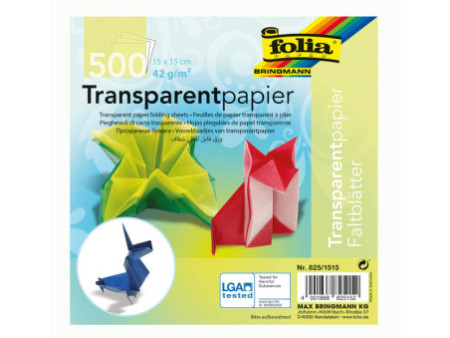 folia Papier transparent pour le pliage, 150 x 150 mm