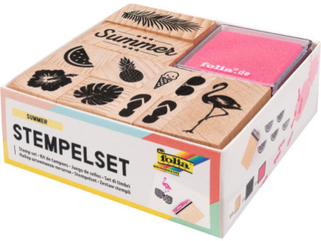 folia Set de tampons en bois 'Summer', 13 pièces
