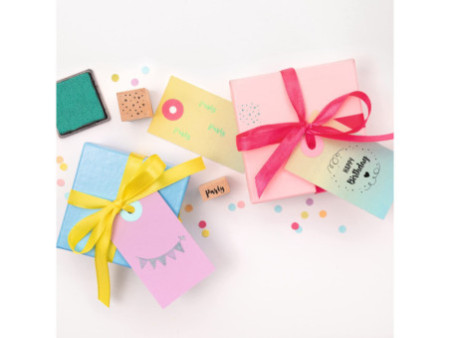 folia Set de tampons en bois 'Happy birthday', 11 pièces