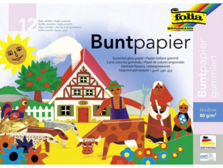 folia Bloc de papier brillant, 12 feuilles, 82 g/m2