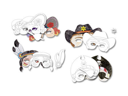 folia Masques pour enfants 'Thèmes', en carton, 6 motifs