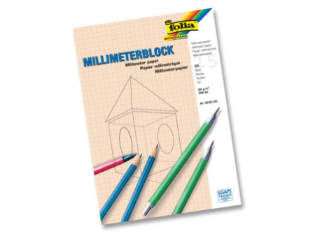 folia Bloc papier millimétré, A3, 80 g/m2, 25 feuilles