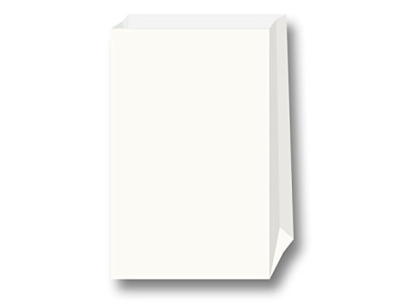 folia Sac en papier à fond plat, 120 x 60 x 210 mm, blanc