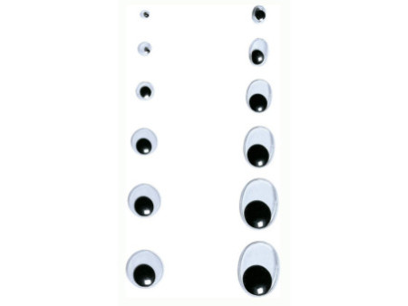 folia Yeux vacillants, non autocollants, tailles assorties