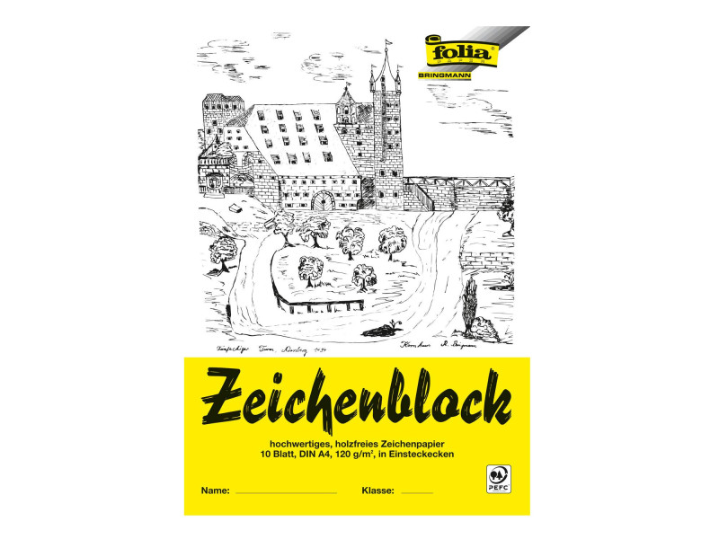 folia Bloc à dessiner, A4, 120 g/m2, 10 feuilles