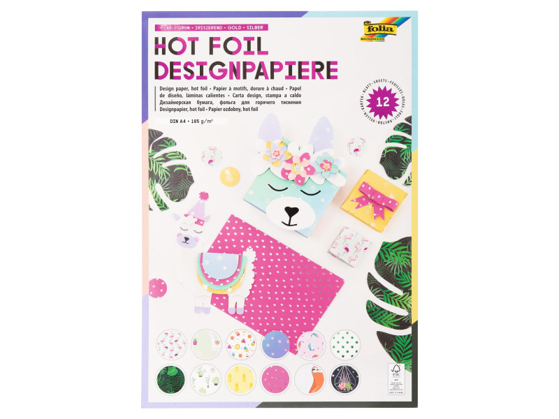 folia Bloc de papier design 'Hotfoil II', A4, 165 g/m2
