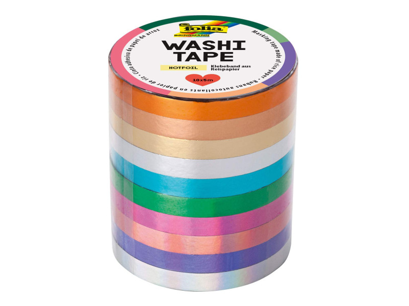 folia Rubans autocollants Washi-Tape HOTFOIL, kit de 10