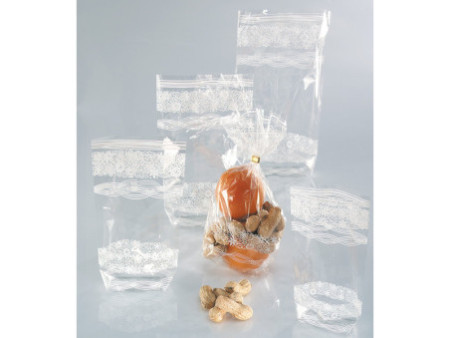 folia Sachet en cellophane imprimé dentelle, 145 x 235 mm