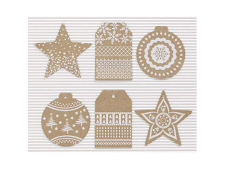 folia Etiquette cadeau 'Noël Hotfoil', avec ficelle
