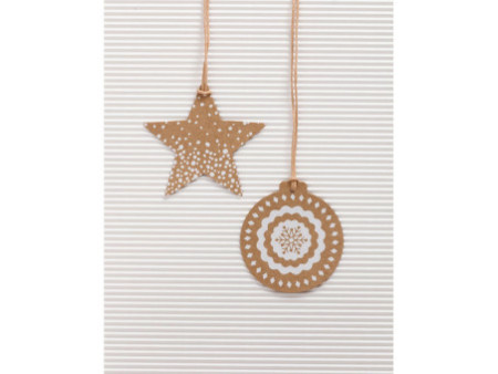 folia Etiquette cadeau 'Noël papier kraft', avec ficelle