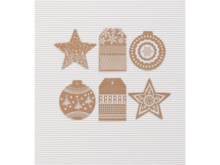 folia Etiquette cadeau 'Noël papier kraft', avec ficelle