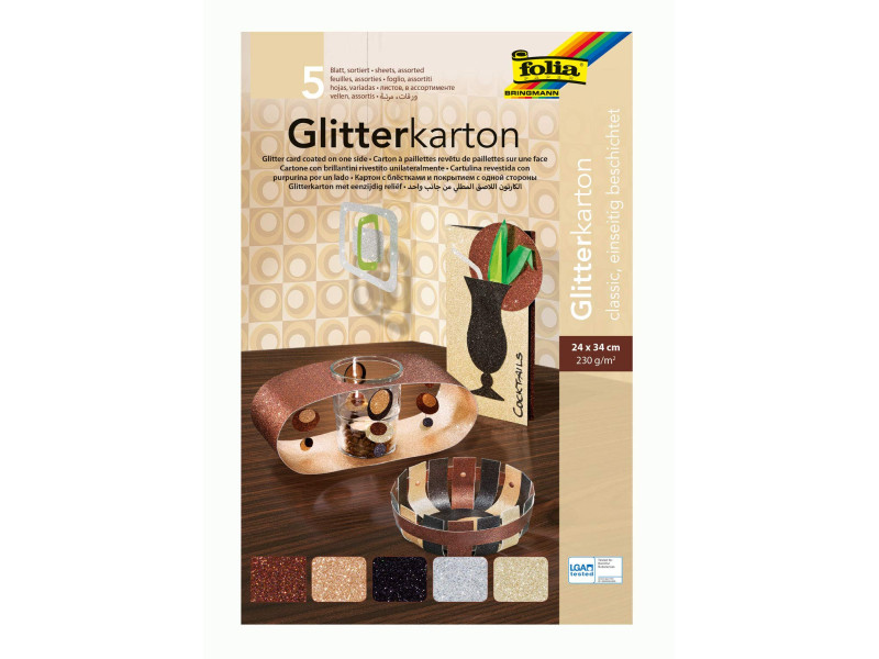 folia Carton à paillettes 'Classic', 240 x 340 mm, 300 g/m2