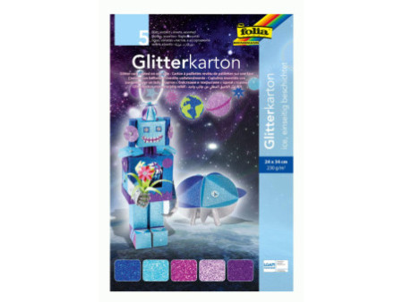 folia Carton à paillettes 'Ice', 240 x 340 mm, 300 g/m2