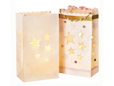 folia Sachet de papier photophore 'étoiles', petit, papier