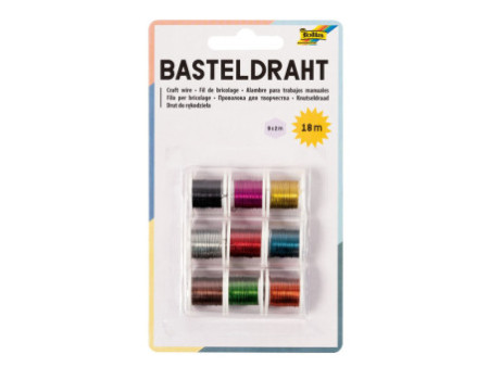 folia Set fil de fil de bricolage, 9 bobines de 2m, couleurs