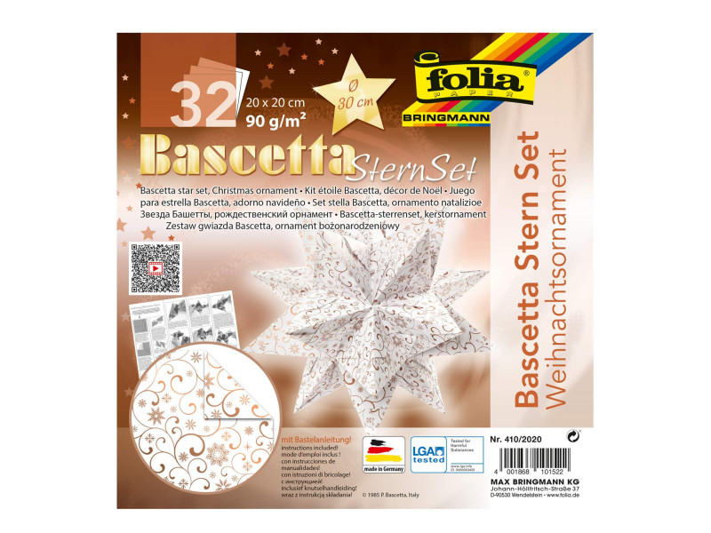 folia Feuilles de papier pliable étoile Bascetta, Ornement 1