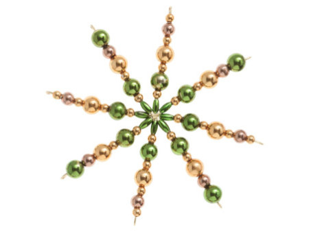 folia Kit d'étoiles en perles, 340 pièces, or / vert / rose