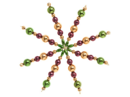 folia Kit d'étoiles en perles, 340 pièces, or / vert / rose