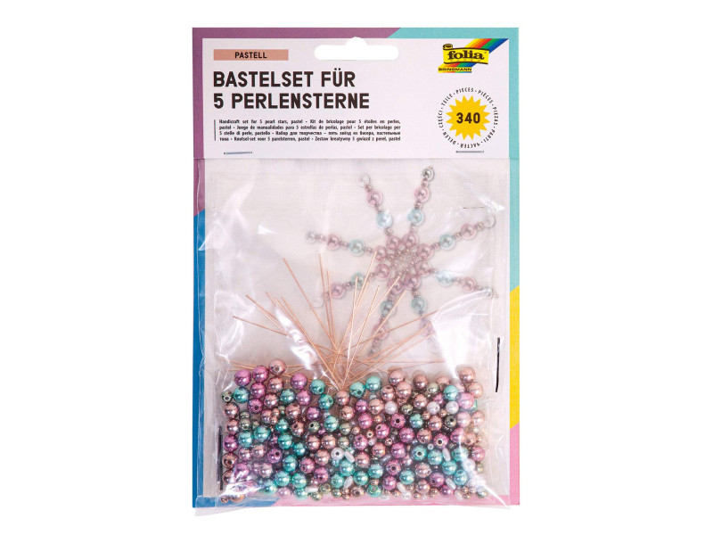 folia Kit d'étoiles en perles, 340 pièces, pastel