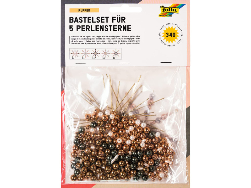 folia Kit d'étoiles en perles, 340 pièces, cuivre