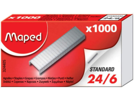 Maped Agrafes 24/6, grand emballage, zingué