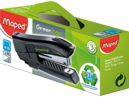 Maped Agrafeuse Pocket No 10 Greenlogic, noir
