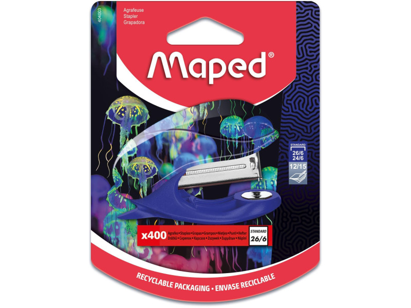 Maped Mini agrafeuse DEEPSEA PARADISE, capacité: 15 feuilles
