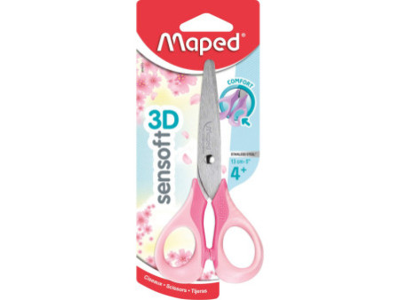 Maped Ciseaux Sensoft 3D PASTEL, rond, présentoir de 24