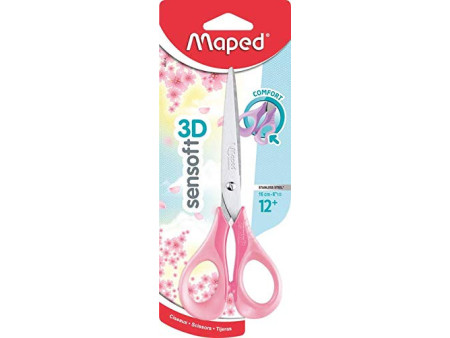 Maped Ciseaux sensoft 3D pastel, pointu, longueur: 160 mm