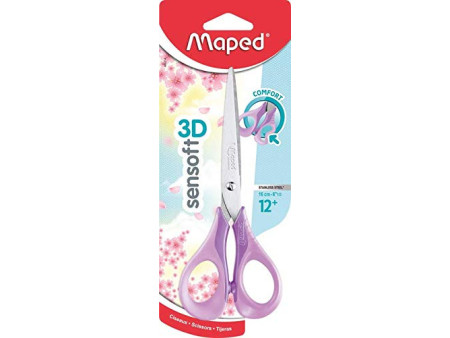 Maped Ciseaux sensoft 3D pastel, pointu, longueur: 160 mm