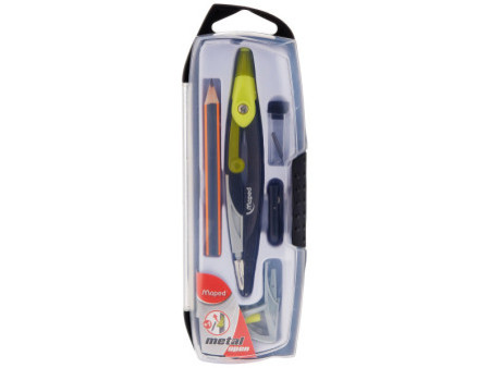 Maped Boîte de compas Metal Open, 5 pièces, présentoir de 10