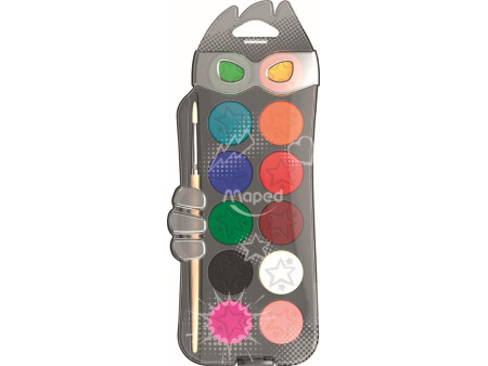 Maped Pastilles de peinture COLOR'PEPS, 12 couleurs