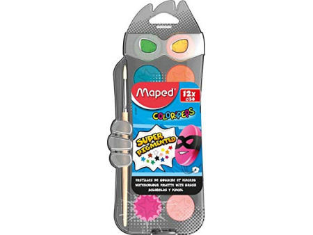 Maped Pastilles de peinture COLOR'PEPS, 12 couleurs