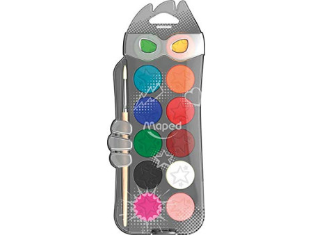 Maped Pastilles de peinture COLOR'PEPS, 12 couleurs