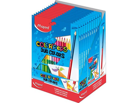 Maped Crayons bicolores COLOR'PEPS DUO, triangulaire, étui