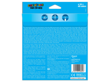 Maped Crayons bicolores COLOR'PEPS DUO, triangulaire, étui
