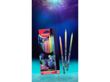 Maped Crayon de couleur DEEPSEA PARADISE, étui carton de 12