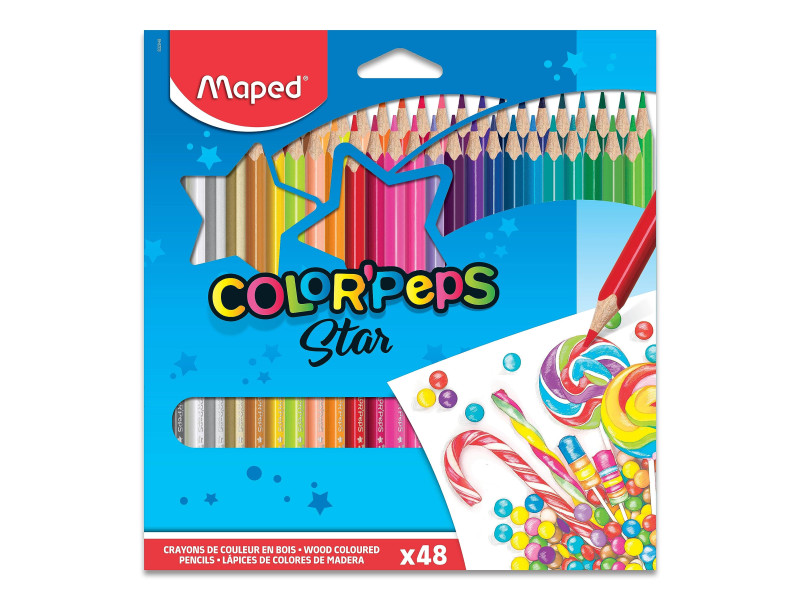 Maped Crayon de couleur COLOR'PEPS Star, étui carton de 48