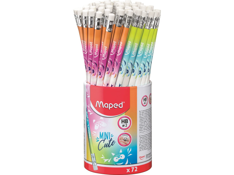 Maped Crayon à papier MINI CUTE, à gomme, HB, carquois de 72