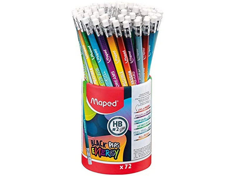 Maped Crayon graphite BLACK'PEPS ENERGY, dureté: HB, pot 72