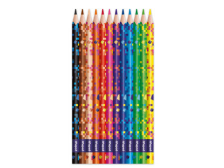 Maped Crayon de couleur PIXEL PARTY, étui carton de 12