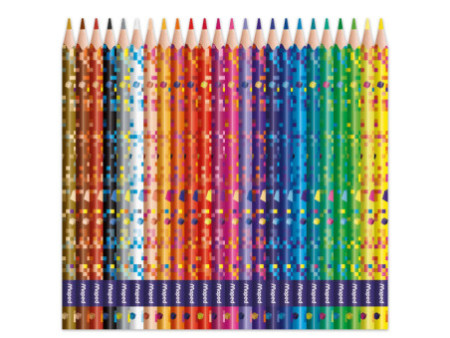 Maped Crayon de couleur PIXEL PARTY, étui carton de 24