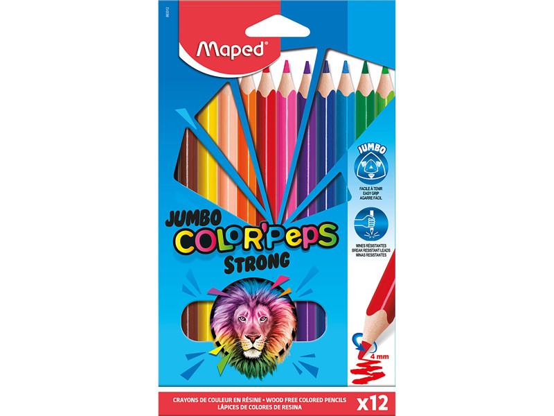 Maped Crayon de couleur triangulaire JUMBO COLOR'PEPS STRONG