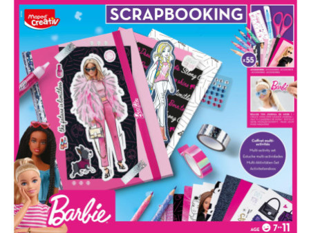 Maped Creativ Coffret Scrapbooking Barbie, 55 pièces