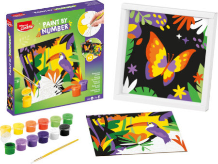Maped Creativ Coffret de peinture au numéro Toucan/Papillon