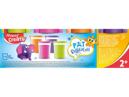 Maped Creativ Pâte à modeler, 4 couleurs fantaisie, 456 g