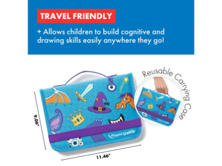 Maped Creativ Kit de dessin voyage TRAVEL BOARD, 21 pièces