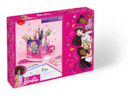 Maped Kit de dessin Barbie, 35 pièces, dans boîte cadeau
