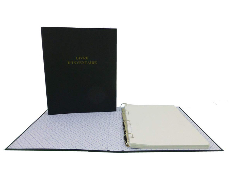 ELVE Classeur 'Livre d'inventaire', 4 anneaux, en PVC noir