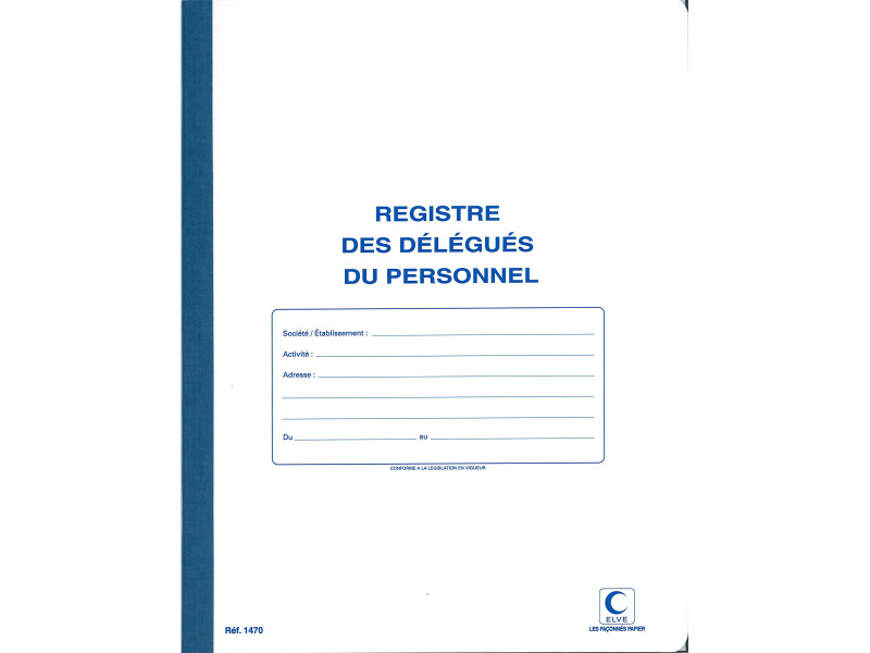 ELVE Registre 'Délégués du personnel', 40 pages, 320 x 240mm